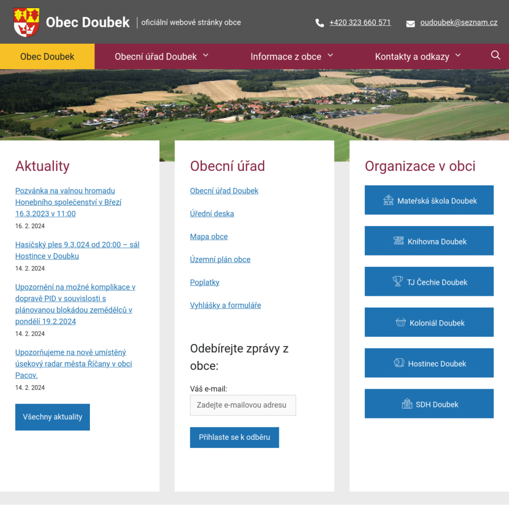 web obce Doubek